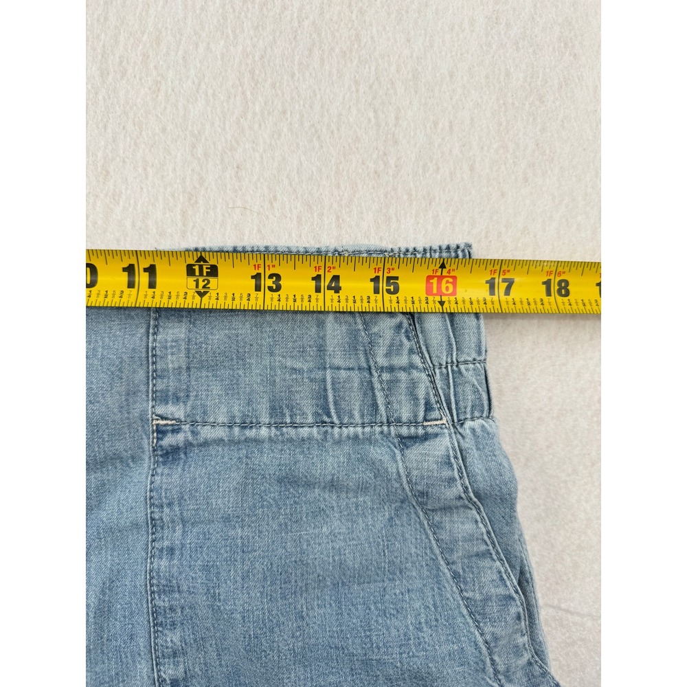 We The Free Breezy Pull On Pants Blue Denim Elastic Waist Boho Resort Women Med - Picture 6 of 11